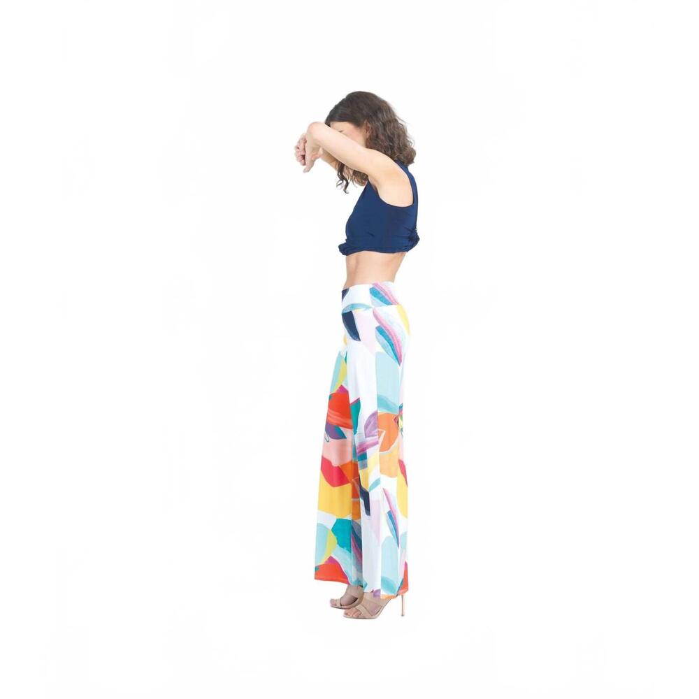 NEW CLARA SUNWOO sunburst petal palazzo pant in multi - Picture 4 of 5